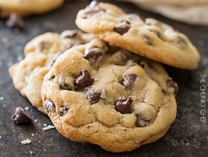 Secret to Irresistible: Thick, Chewy Salted Chocolate Chip Cookies